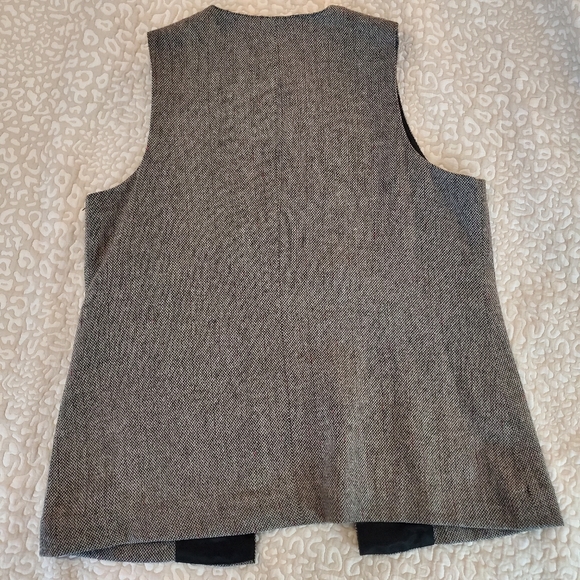 Chico's Grey Beaded Embellished Lined Wool Blend Vest Size 2 Large - Picture 6 of 6